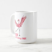 40th Birthday Flocking Fabulous Flamingo コーヒーマグカップ (正面左)
