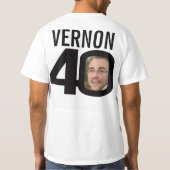 40th Birthday fouroh名前をカスタムする写真白黒 Tシャツ (裏面)