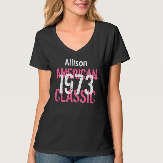 40th Birthday Gift 1973アメリカクラシック人V205 Tシャツ (正面)