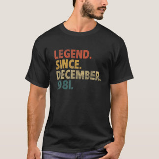 40Th Birthday Gift Funny Vintage Legend Since Dece Tシャツ