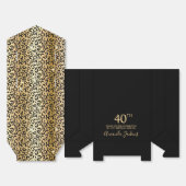 40th Birthday Gold Leopard Print Thank You  フェイバーボックス (見開き)