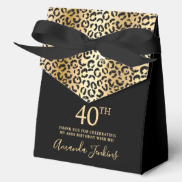 40th Birthday Gold Leopard Print Thank You  フェイバーボックス