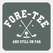 40th Birthday Golf 40th Birthday Gift Golfing スクエアシール (正面)