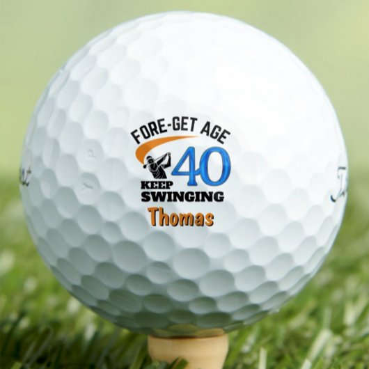 40th Birthday Golf Balls 40 Years Funny Gift Blue ゴルフボール