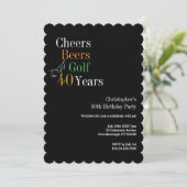 40th Birthday Golf Cheers Beers Party 招待状 (スタンド正面)