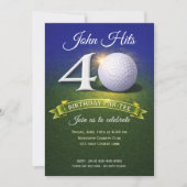 40th Birthday Golf Theme  招待状 (正面)