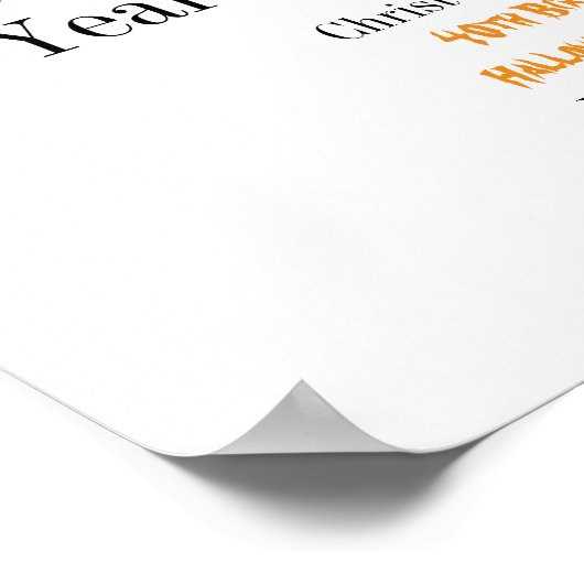 40th Birthday Halloween Party Welcome ポスター (角)