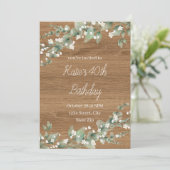 40th Birthday Invitation – Rustic Greenery | Forty 招待状 (スタンド正面)