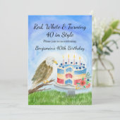 40th Birthday  July 4th Birthday Bald Eagle  招待状 (スタンド正面)