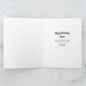 40th Birthday Leopard印刷金ゴールドバルーン写真 カード (内部)