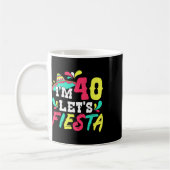40th Birthday Mexican Party I'm 40 Let's Fiesta  コーヒーマグカップ (左)