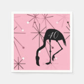 40th Birthday MidCentury Modern Atomic Starburst スタンダードカクテルナプキン (正面)