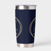 40th Birthday Navy Gold Personalized Party Favor 保温保冷タンブラー (左面)