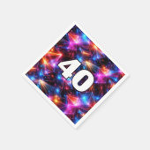 40th Birthday Neon Polygon Abstract  スタンダードカクテルナプキン (角)