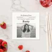 40th Birthday Newspaper スタンダードカクテルナプキン (インサイチュ)