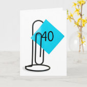 40th Birthday Note紙・クリップ カード (黄色い花)