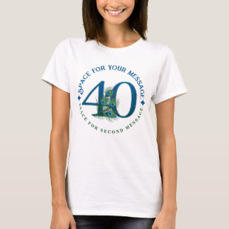 40th Birthday Or Anniversary Peacock Feathers Tシャツ