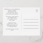 40th Birthday Party ~ Art Deco Style “40” + Name 箔招待状ポストカード (裏面)