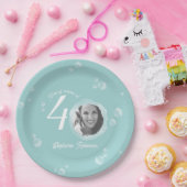 40th Birthday Party Bubble Muted Teal ペーパープレート (パーティー)