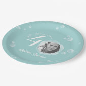 40th Birthday Party Bubble Muted Teal ペーパープレート (アングル)
