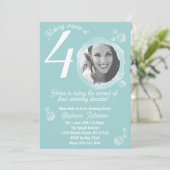 40th Birthday Party Bubble Muted Teal Invitation 招待状 (スタンド正面)