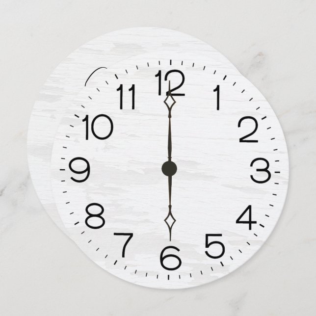 40th Birthday Party Clock On Whitewashed Wood (正面/裏面)