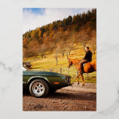 40th Birthday party dark blue gold foil photo 箔招待状 (裏面)