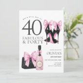 40th Birthday Party for Women, Fabulous and Forty 招待状 (スタンド正面)
