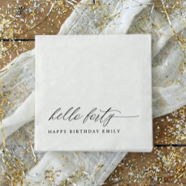 40th Birthday Party Hello 40 Modern Milestone スタンダードカクテルナプキン