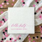40th Birthday Party Hot Pink Hello 40 Modern スタンダードカクテルナプキン