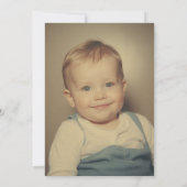 40th Birthday party navy gold photo 招待状 (裏面)