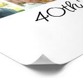 40th Birthday Party Photo Collage, Fun Welcome  ポスター (角)