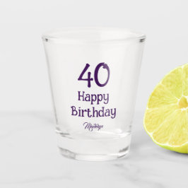 40th Birthday Party Script Custom Name Shot glass ショットグラス