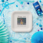 40th Birthday Party Supplies Vintage Baby Photo ペーパープレート (パーティー)