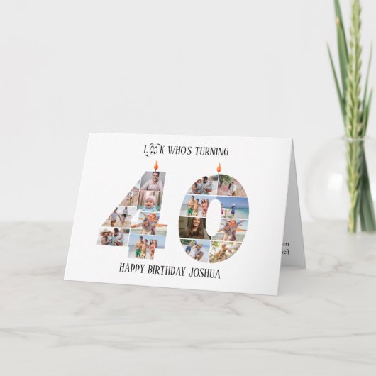 40th Birthday Photo Card サンキューカード (正面)
