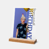 40th Birthday Photo college Party  アクリルサイン (傾斜)