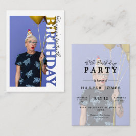 40th Birthday Photo college Party  エンクロージャーカード