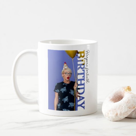 40th Birthday Photo college Party コーヒーマグカップ (ドーナツ)