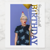 40th Birthday Photo college Party  ワインラベル (シングルラベル)