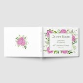 40th Birthday Pink Hydrangeas ゲストブック (全面)