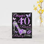 40th Birthday Queen Chapter 40 Fabulous Since 1986 カード (黄色い花)
