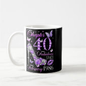 40th Birthday Queen Chapter 40 Fabulous Since 1986 コーヒーマグカップ (左)