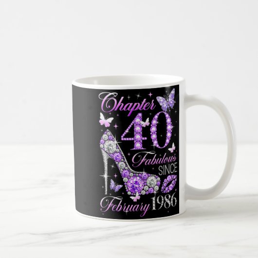 40th Birthday Queen Chapter 40 Fabulous Since 1986 コーヒーマグカップ (右)