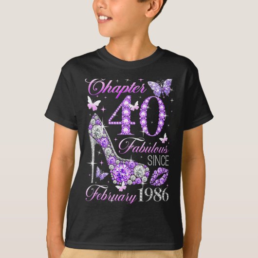 40th Birthday Queen Chapter 40 Fabulous Since 1986 Tシャツ (正面)