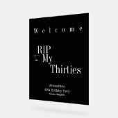 40th Birthday RIP 30sパーティーへようこそ アクリルサイン (傾斜)