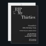 40th Birthday RIP 30s白黒パーティー 招待状<br><div class="desc">これは40歳モダンの誕生日で、ハロウィーンの大人のパーティーデザイン。このシンプルRIP 30sデザインは、タイポグラフィと白黒のクラシックでスタイリッシュある。テンプレートは、単にあなたの名前を追加するために設定されているハロウィーン誕生日パーティー詳細。おもしろい、クールハロウィーンをテーマにした40歳の誕生日パーティー。パーソナライズするには、単にパーソナライズこのボタンを使用して名前とパーティー詳細を追加し、ここで年齢または残りの文字を変更することができもしる。色またはデザインを変更するには、フォント編集ツールをチェックアウトする。あなたもしは救済、パーソナライゼーションと一致する製品、またはカスタム設計のため連絡に、zazzleチャットで私が必要である。</div>
