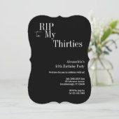 40th Birthday RIP 30s Black and White Party 招待状 (スタンド正面)