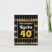 40th birthday Rock and Roll Guitar Personalized カード (正面)