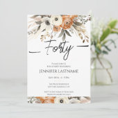 40th Birthday Rustic Floral Fall  招待状 (スタンド正面)