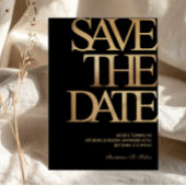 40th Birthday Save the Date Black & Gold 招待状
